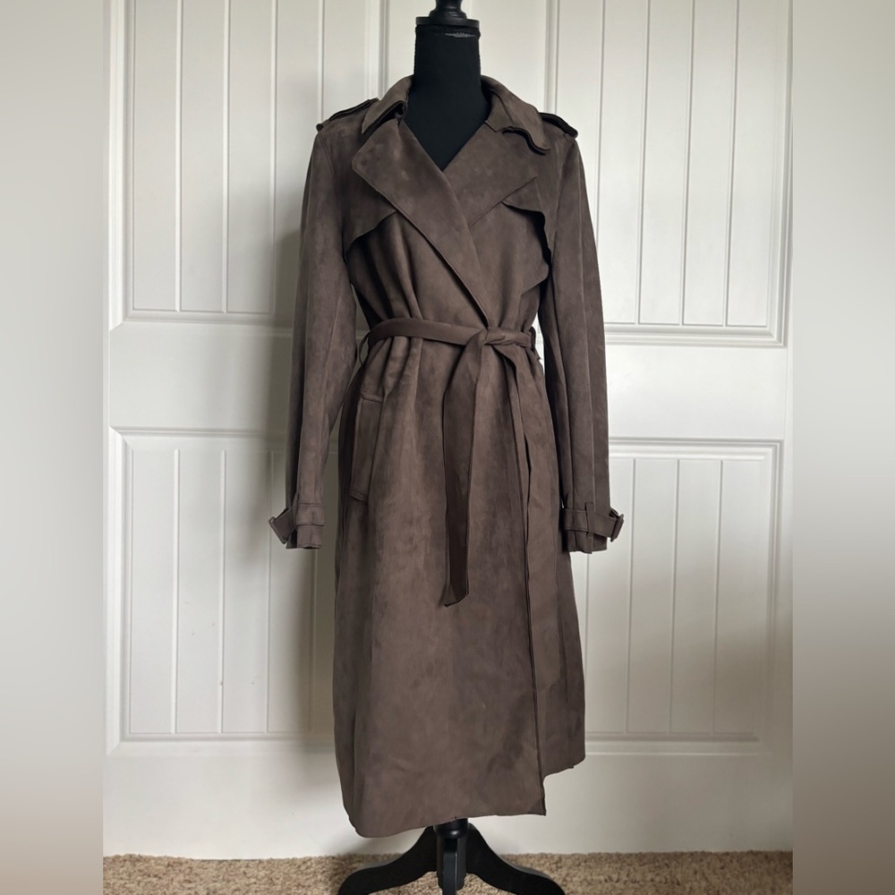 Elegant Brown Women's Trench Coat